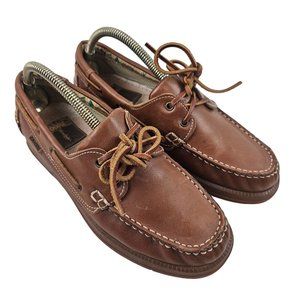 Moore Shoes Mens 42 Brown Leather Boat Loafer Slip On Casual Comfort